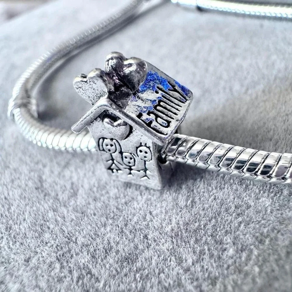 Silver Family House Charm fits PANDORA